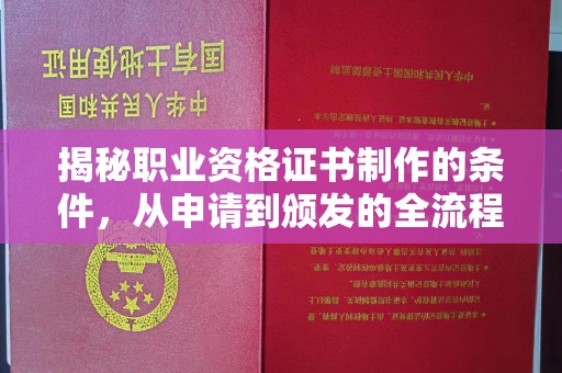 牡丹揭秘职业资格证书制作的条件，从申请到颁发的全流程解析