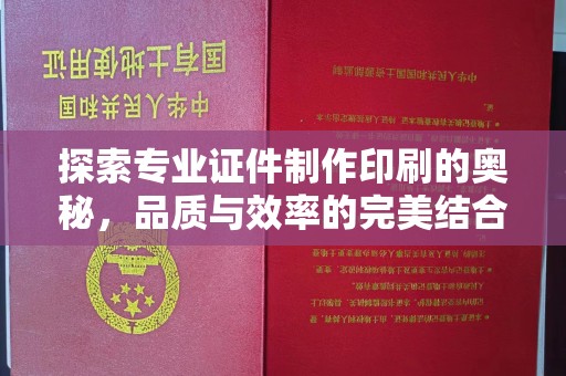 牡丹探索专业证件制作印刷的奥秘，品质与效率的完美结合